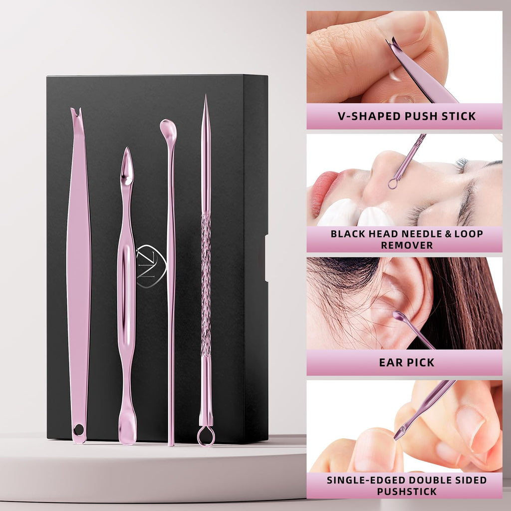 Professional Nail Care Kit, 12-Piece Manicure & Pedicure Grooming Set with Travel Case, Stainless Steel Nail