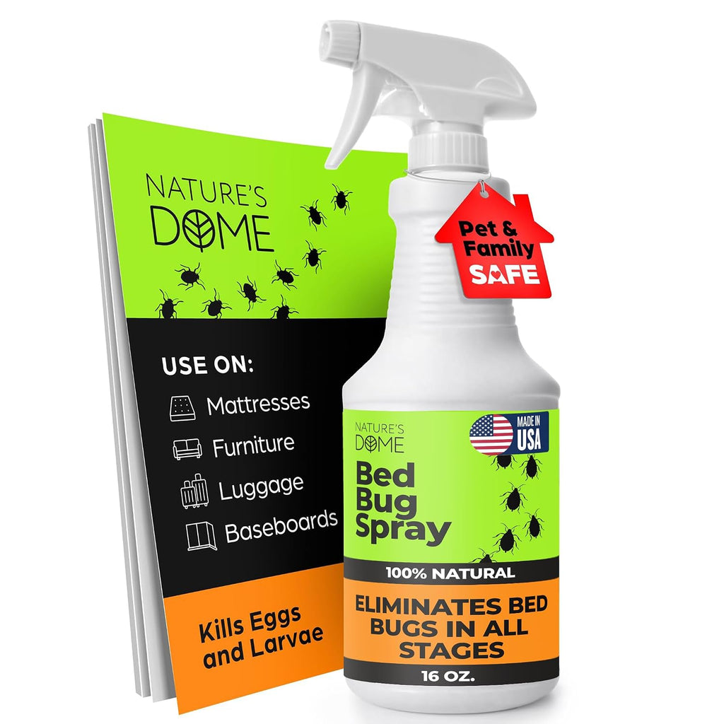 Bed Bug Spray – 16 OZ Natural Bed Bug & Mite Killer for Mattress, Furniture & Bedding – Plant-Based, Dries Clear