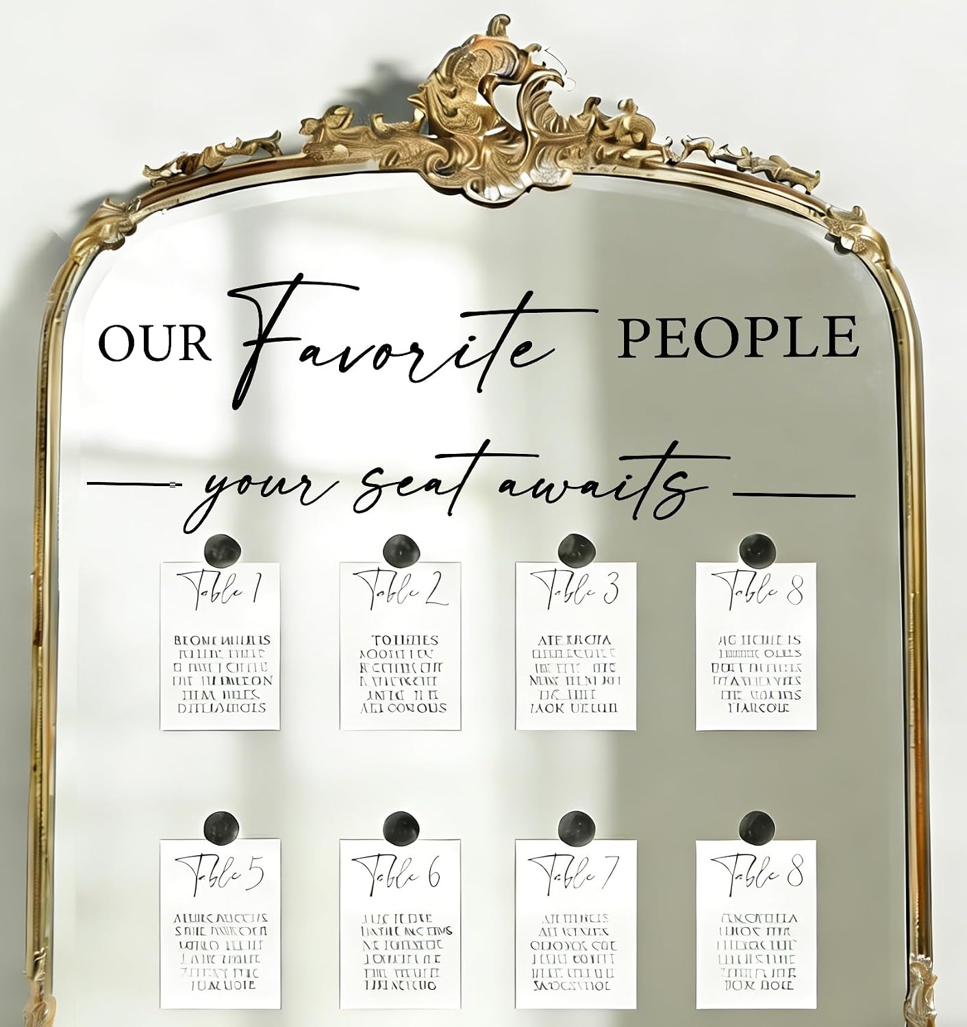 Wedding Seating Chart Decal - Welcome to Our Wedding Mirror Decal, Seating Chart Board Black
