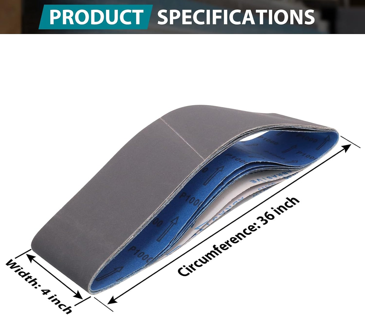 4x36 Inch Sanding Belts 400 600 800 1000 Grits, 8 Pack