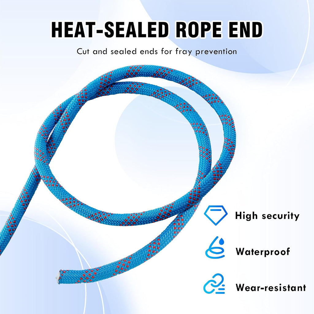 Arborist Rigging Rope Bull Rope, 1/2 Inch Outdoor 48 Strands Polyester Static Climbing Rope for Rappelling Tree Work
