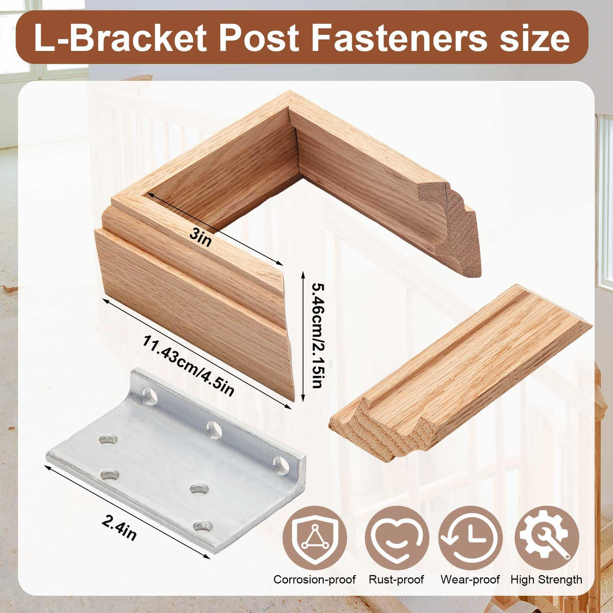 2 Set 3" Newel Post Mounting Kit Deck Stair Floor Installation Kit