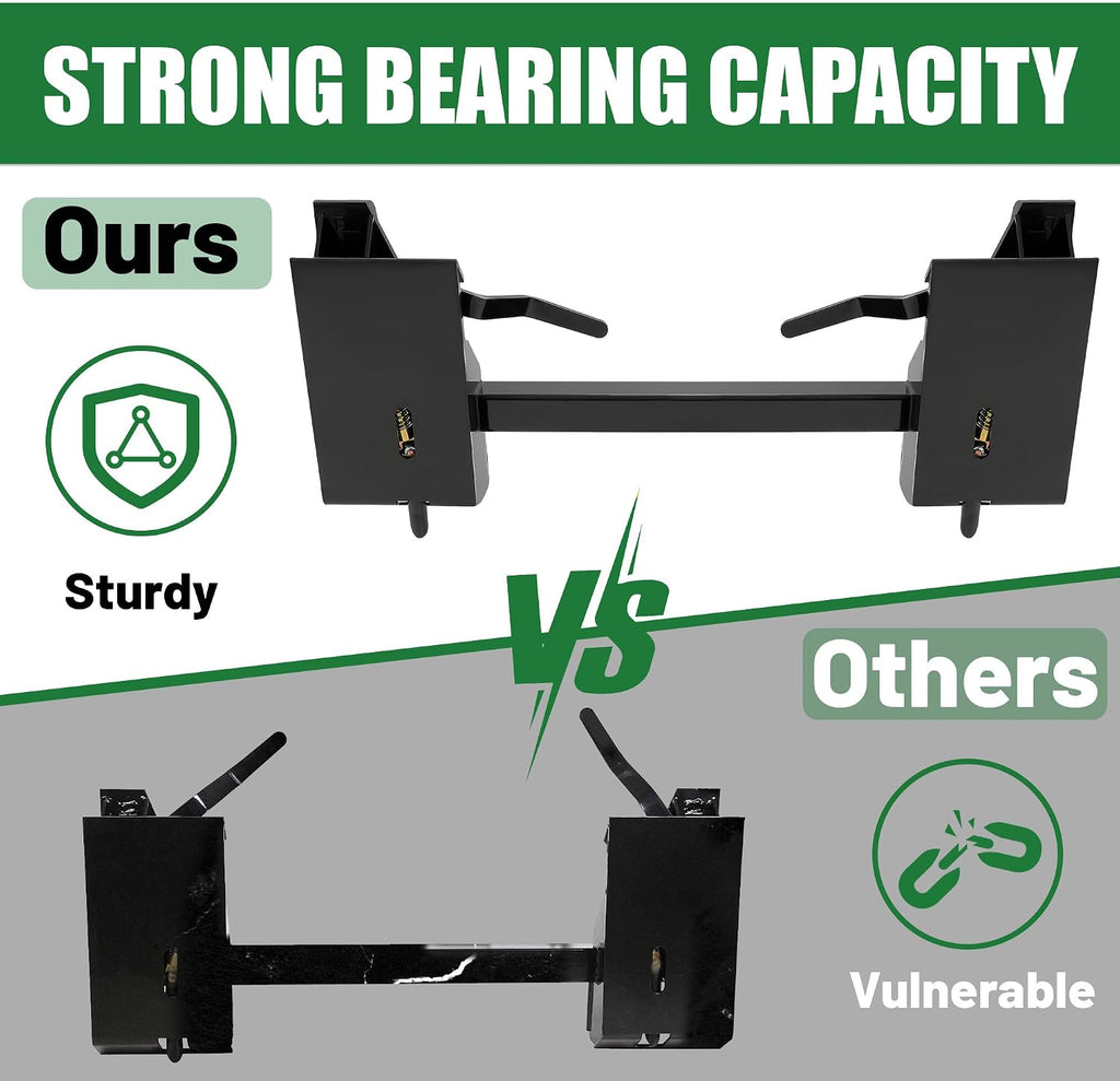4000Lbs Universal Quick Attach Skid Steer Adapter Bucket Latch Compatible with Global John Deere Loaders Skid Steer