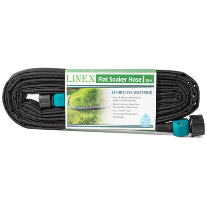 Garden Flat Soaker Hose 1/2" x 25 ft for Garden Beds Drip Sprinkler Hoses Heavy Duty Save Water 80%