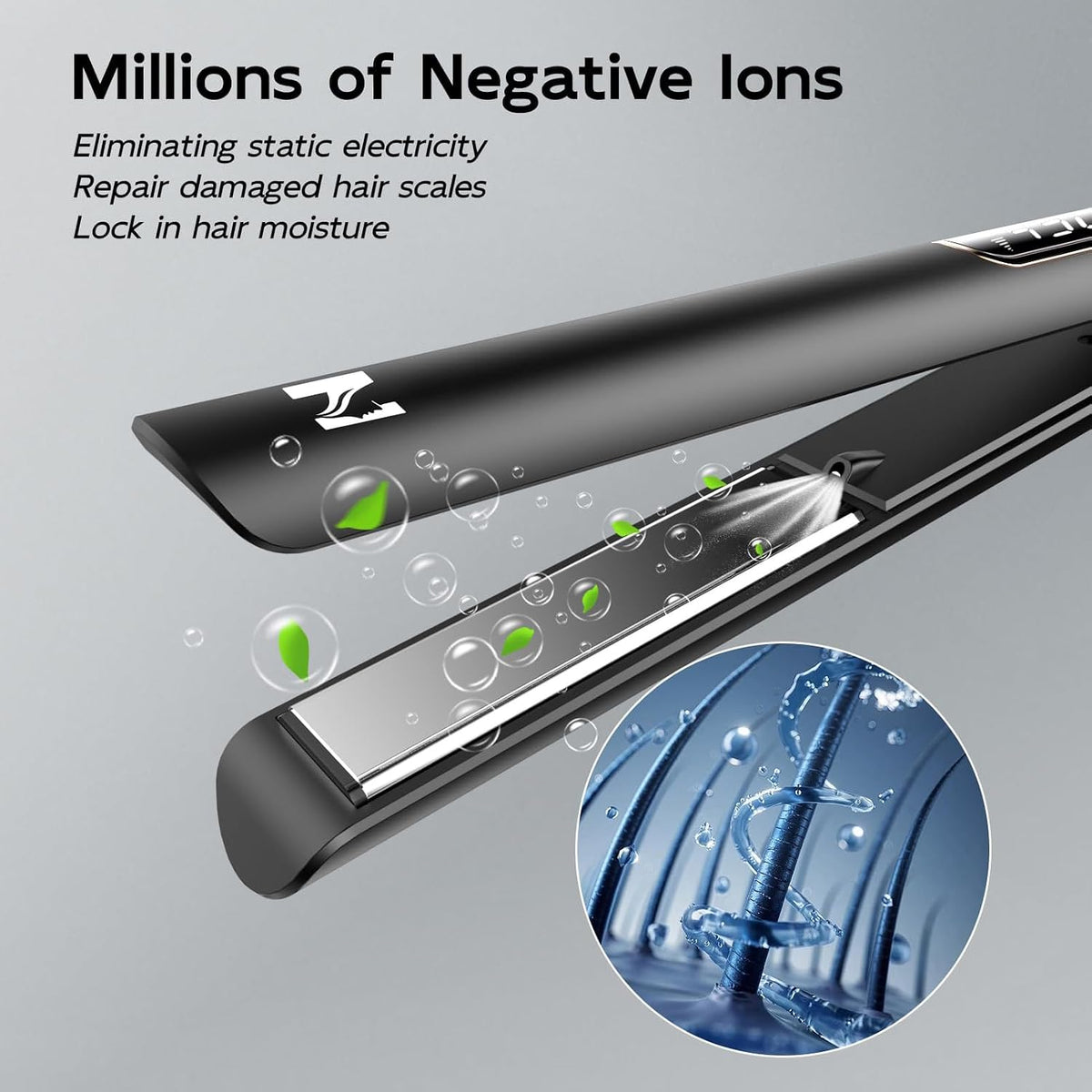 Titanium Flat Iron Hair Straightener and Curler 2 in 1,Fast Heating | Professional Ionic Hair Styling Iron for All