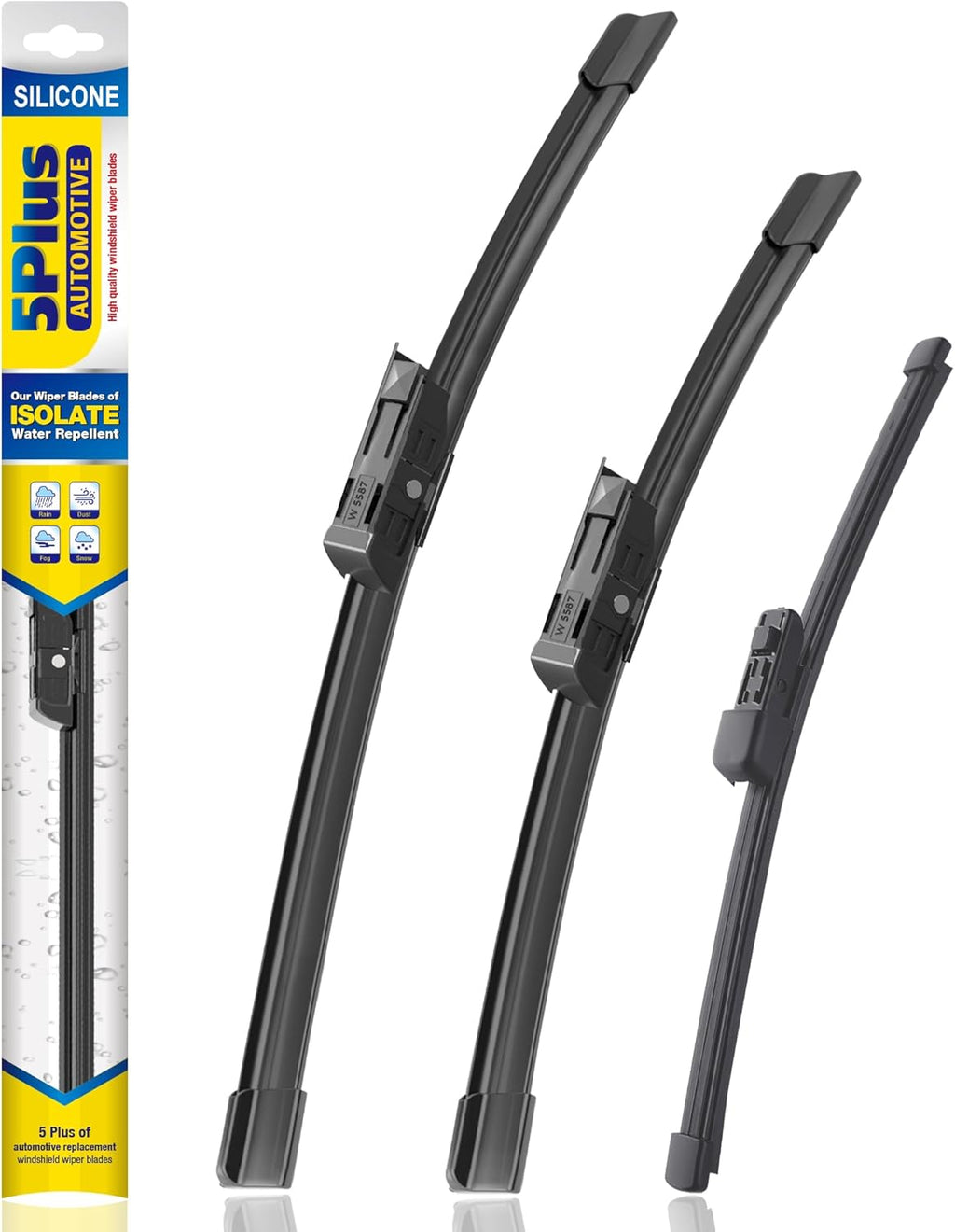 Silicone Windshield Wipers Replacement for 2018-2022 Volkswagen VW Tiguan Wiper Blades(Set of 3),Automotive