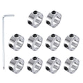 MECCANIXITY 10Pack Shaft Collar 10mm Bore 8mm Thick 16mm OD Silver