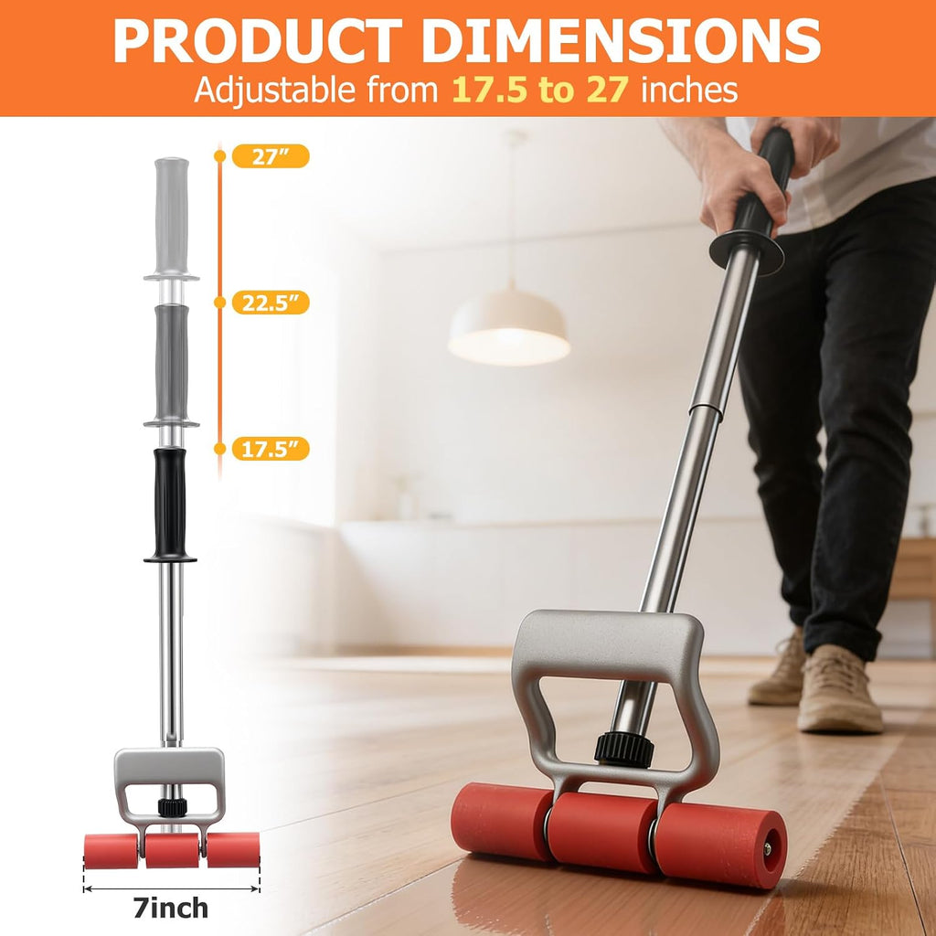 Rubber Roller 17-27 Inch Adjustable j Roller Pressure Tool Heavy Duty Floor Roller Save Effort Laminate Roller No