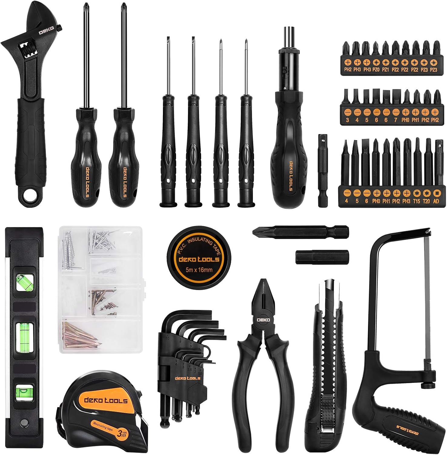 218-Piece General Household Hand Tool kit, Professional Auto Repair Tool Set for Homeowner, General Household Hand