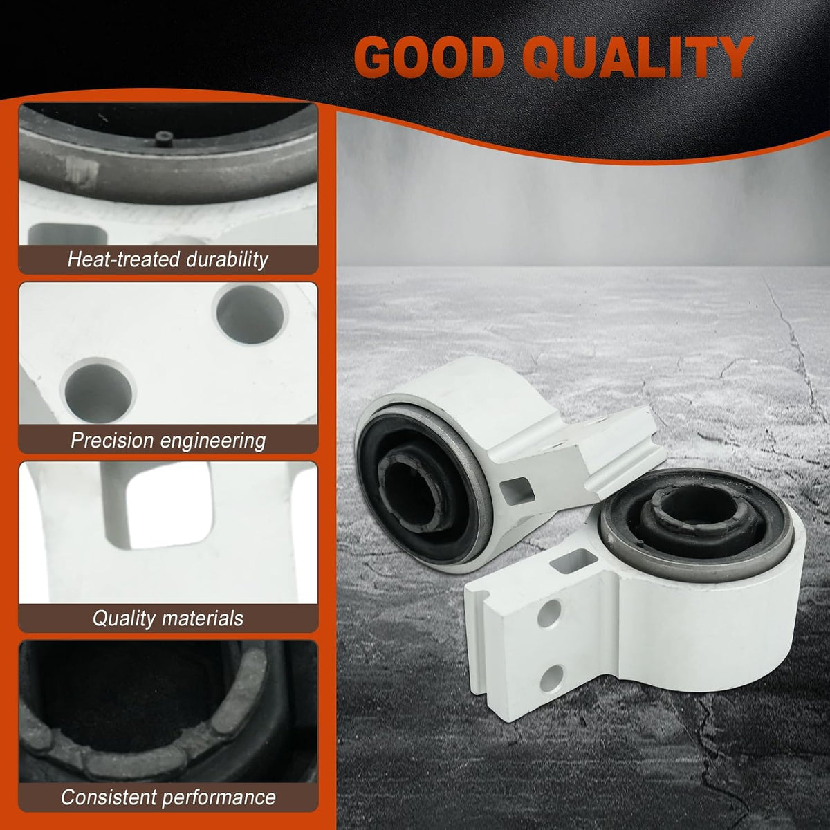 Pair Front Lower Rearward Suspension Control Arm Bushing with Bracket Housing Compatible with Ford Explorer 2011 2012 2013 2014 2015 2016 2017 2018 2019 OE BB5Z3078A, BB5Z3079A, 523-261, K200779