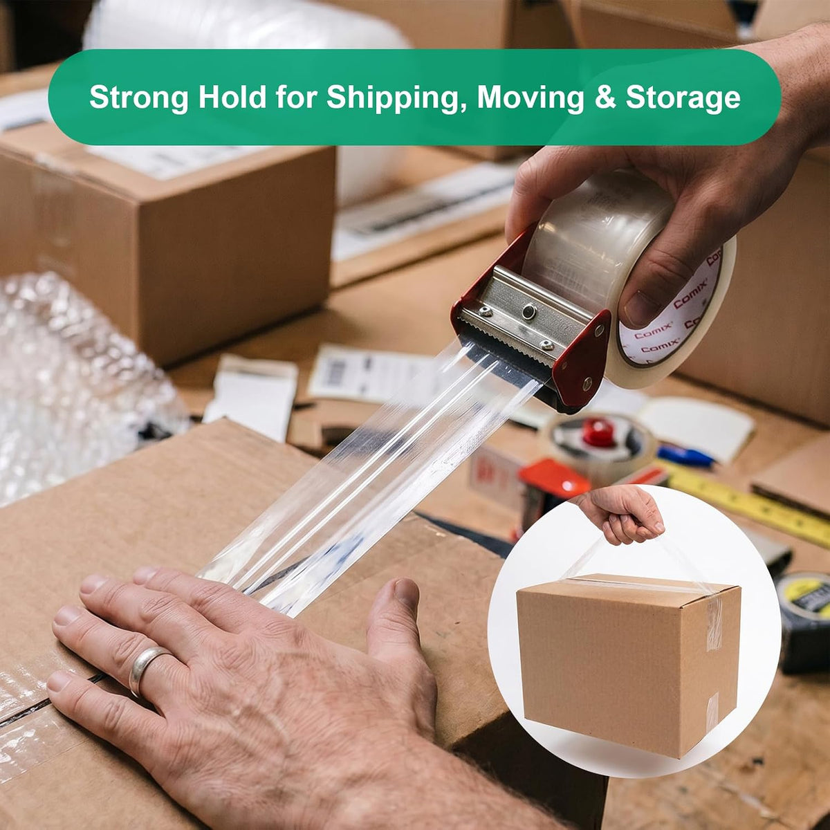 Clear Packing Tape Refills,Heavy Duty,6 Rolls,1.88" x 54.6 yd