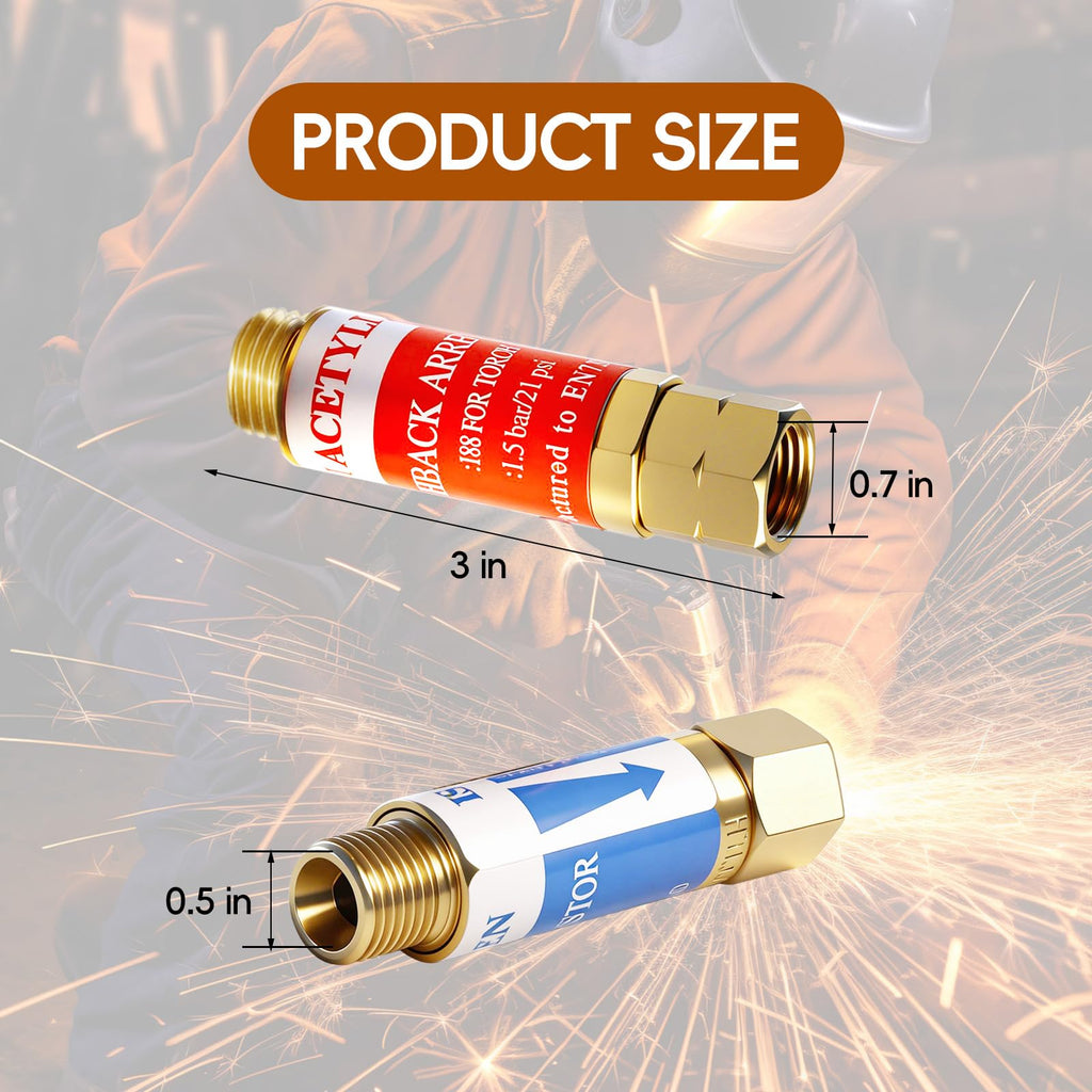 Oxygen Acetylene Torch Flashback Arrestors Set Torch End