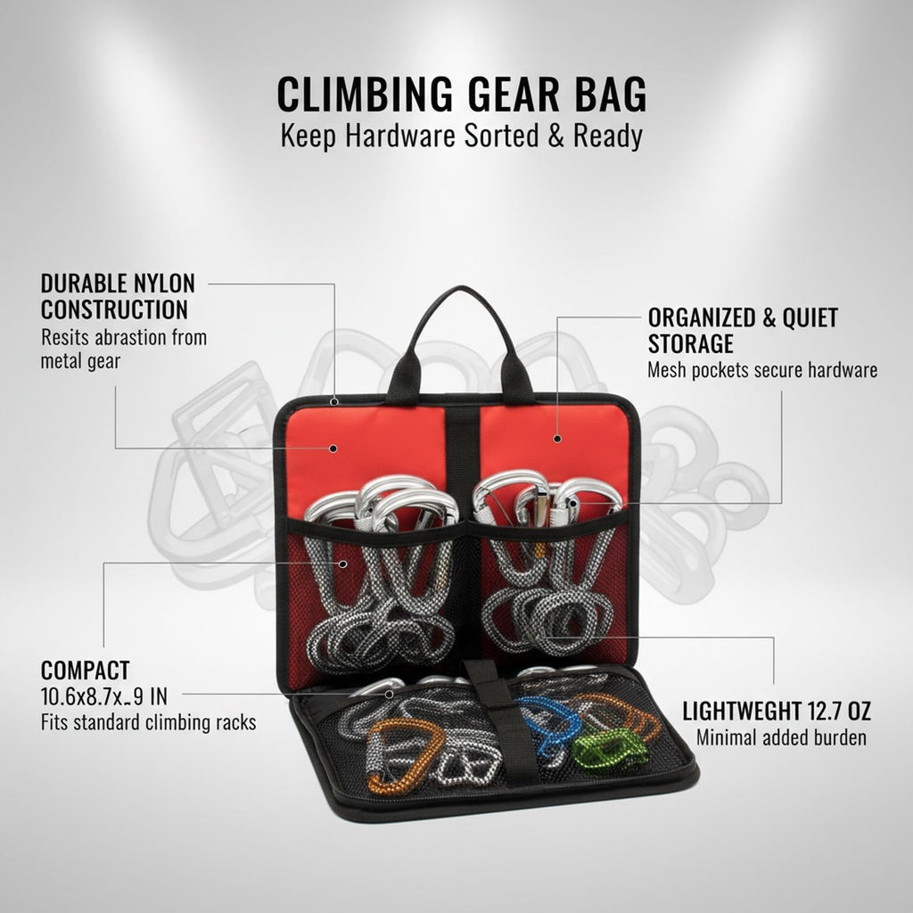 Orange Nylon Rope Bag - Open-Top Storage for Climbing Ropes, Cords & Webbing - Compact Organizer