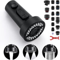 Kitchen Faucet Head Replacement Black, with 15 Adapters Plastic Pull Down Faucet Spray Head, 3 Modes Pull Out Kitchen
