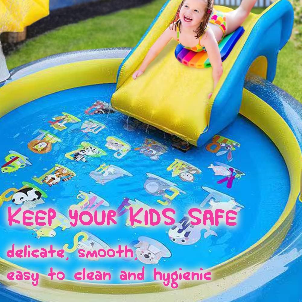 Dinosaur Inflatable Play Center, Kids Round Wading Swimming Pool with Slide, Dinosaur Sprinkle, Mushroom Shade for