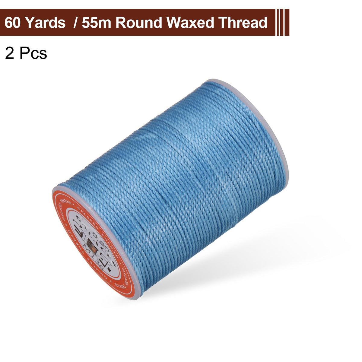 Round Leather Sewing Waxed Thread Polyester Wax String, Peacock Blue