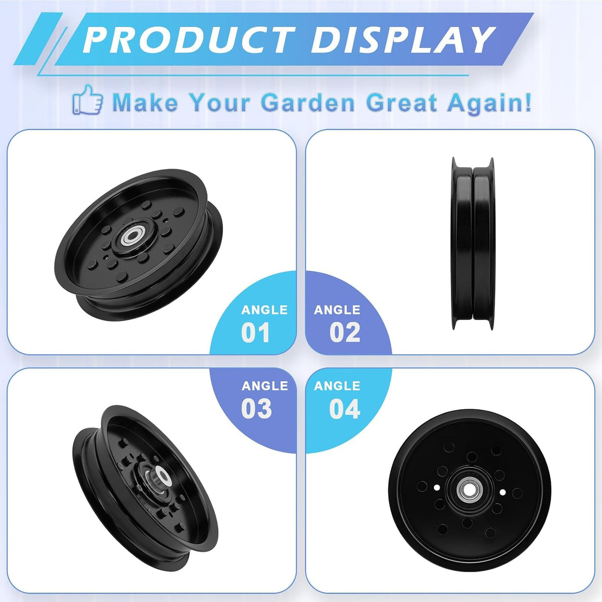 Lawn Mower Idler Pulley Replaces 756-04141 Compatible with Cub Cadet MTD White Outdoor RZT 50 ZT 50