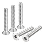 uxcell #10-24x1-1/4 Flat Countersunk Head Socket Cap Screws, 25Pcs 304 Stainless Steel Hex Socket Flat Head Screws, Full Thread, Countersunk Bolts