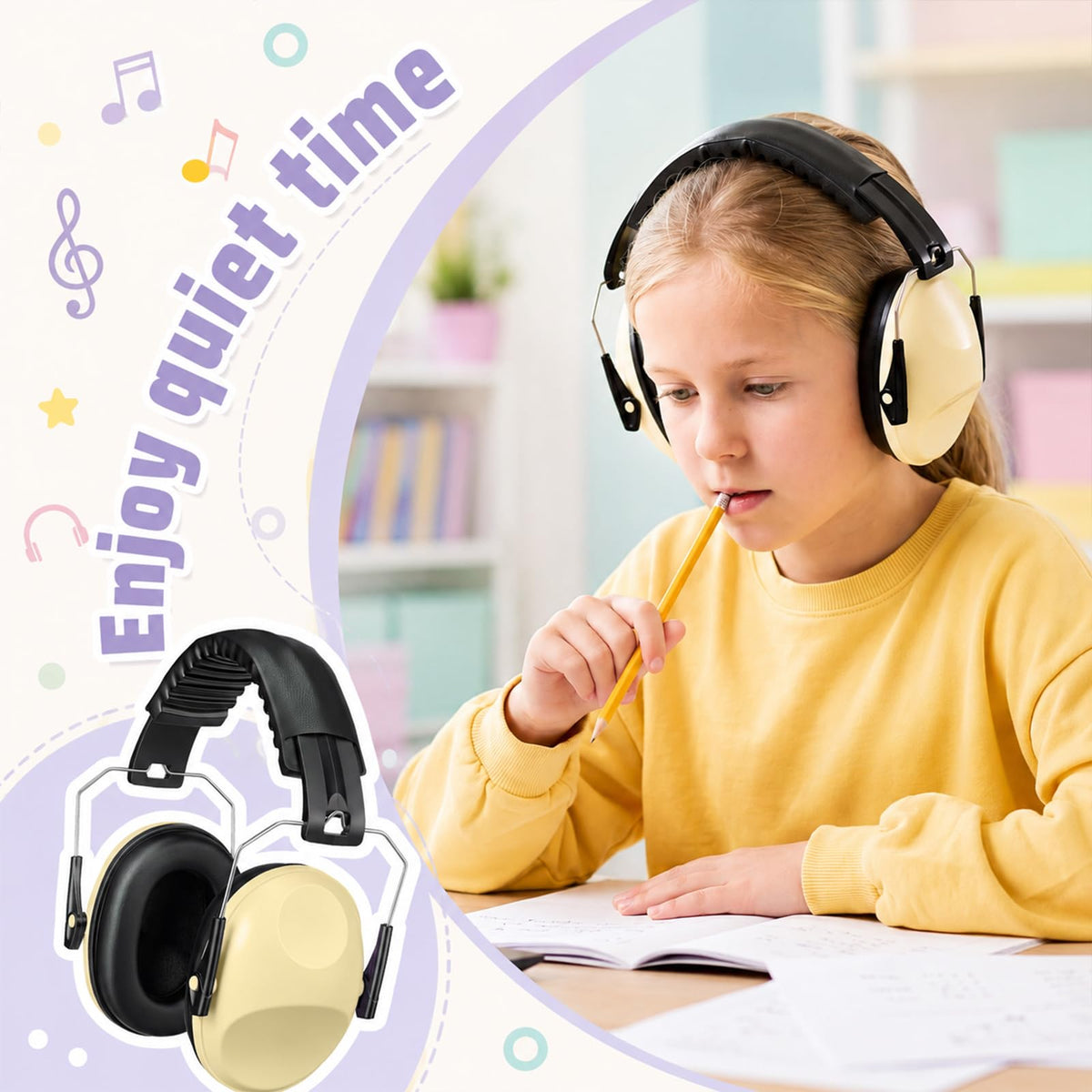 6 Pcs Kids Noise Cancelling Headphones Ear Muffs Macarons Style