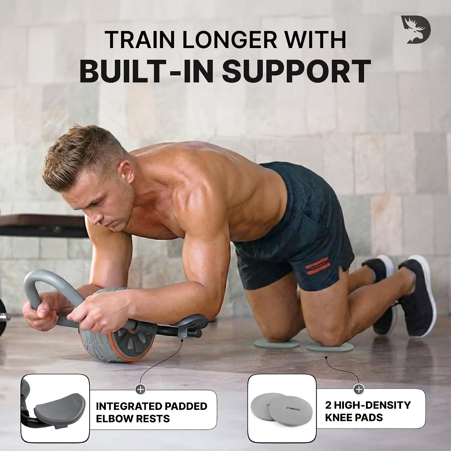 Ab Roller Wheel with Elbow Support & 2 Knee Pads - Abdominal Exercise Trainer for Core Strength Training - Ultimate