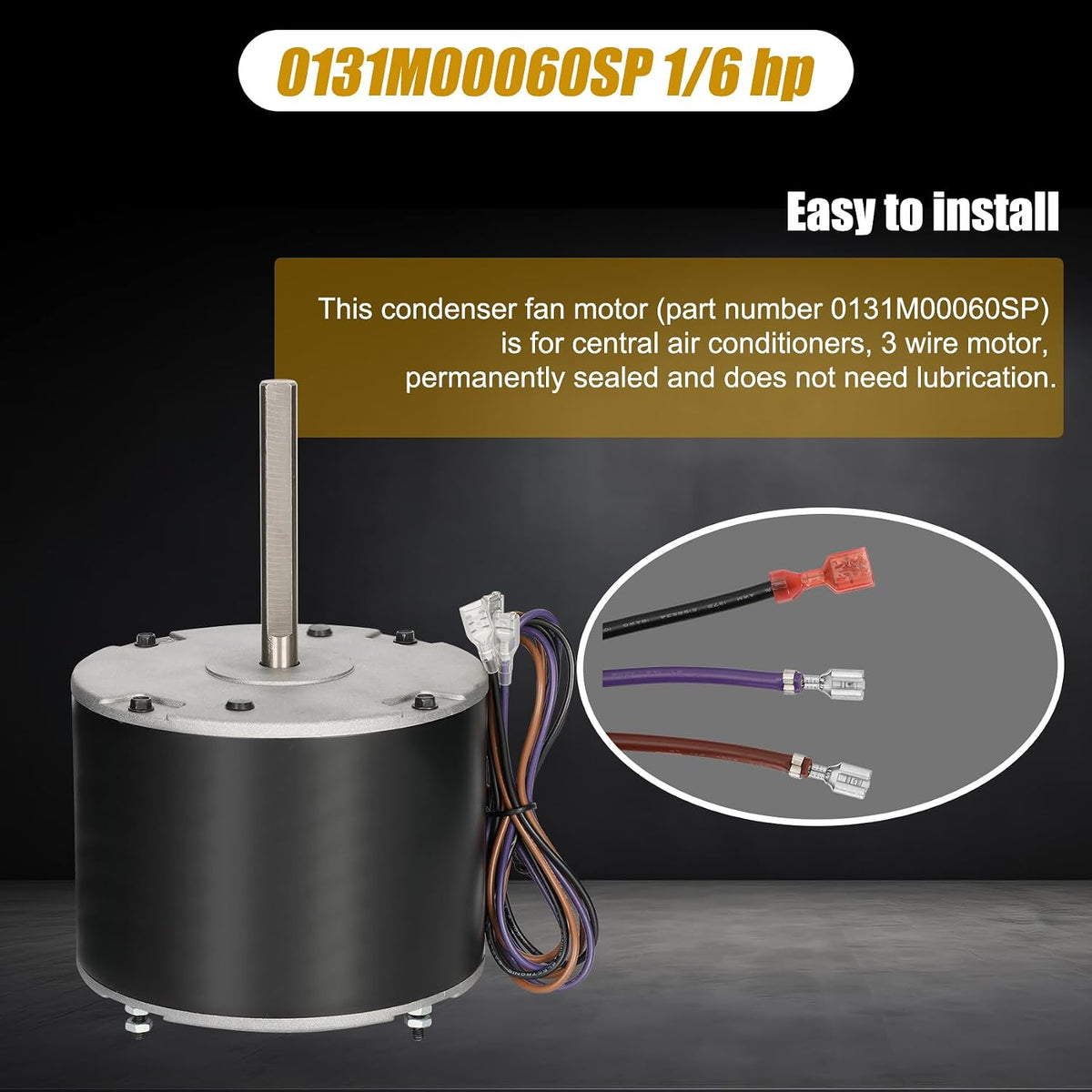 0131m00060SP Condenser Fan Motor, Replaces Goodman 0131M00060SP