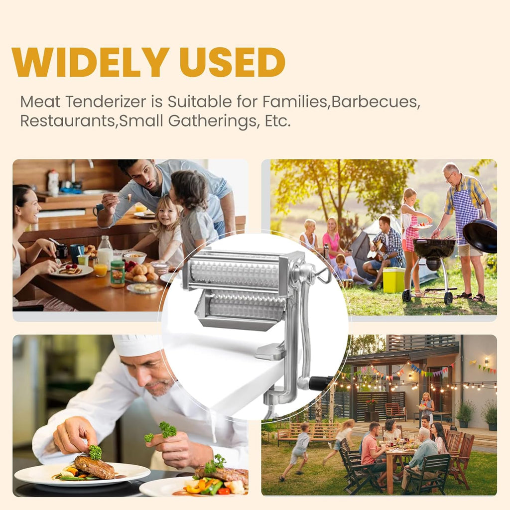 Manual Meat Tenderizer Cuber, Heavy Duty Steak Flatten with 4.75" Wide Feed