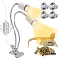 Reptile Heat Lamp, Dual Head Reptile Light with Cycle Timer, Dimmable UVA/UVB Basking Light for Turtle Tortoise