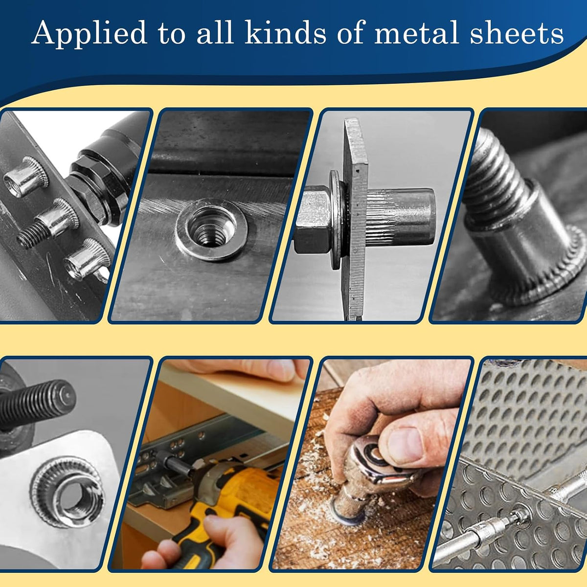 1/2-13 Rivet Nut,10Pcs Stainless Steel 304 Threaded Rivnuts Insert