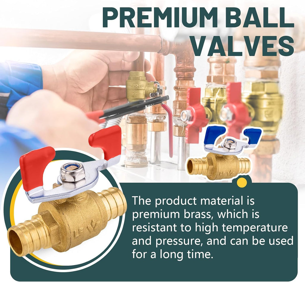 2-Pack Niikappu 3/4" Pex Ball Valve With Butterfly Handle(VALVE169-2)