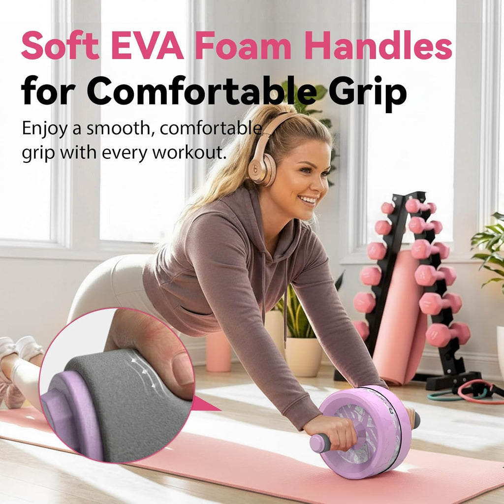 Ab Roller Wheel, Abs & Core Workout Equipment for Home Gym with Knee Pad Accessories, Abdominal Wheel for Full-body