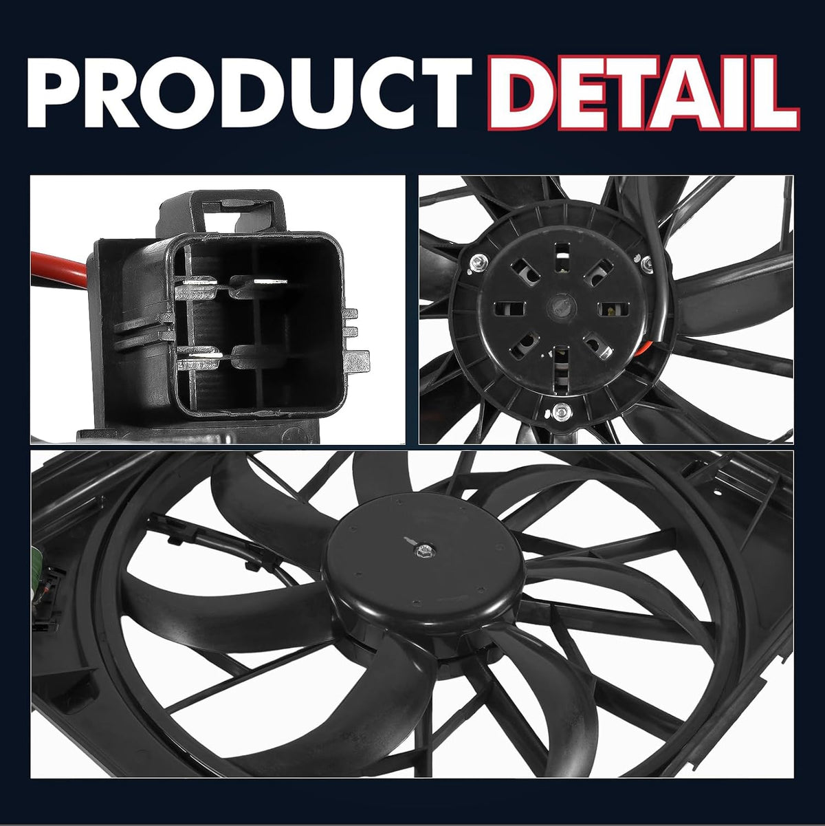 KELOKE Engine Radiator Cooling Fan Assembly Compatible with Dodge & Jeep