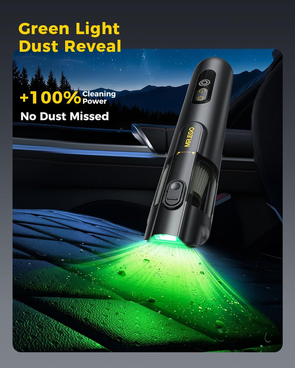 Car Vacuum Portable Cordless, 26Kpa Mini Vacuum with Brushless Motor | Up to 45‑Min Runtime, 4-in-1 Vacuum/Air