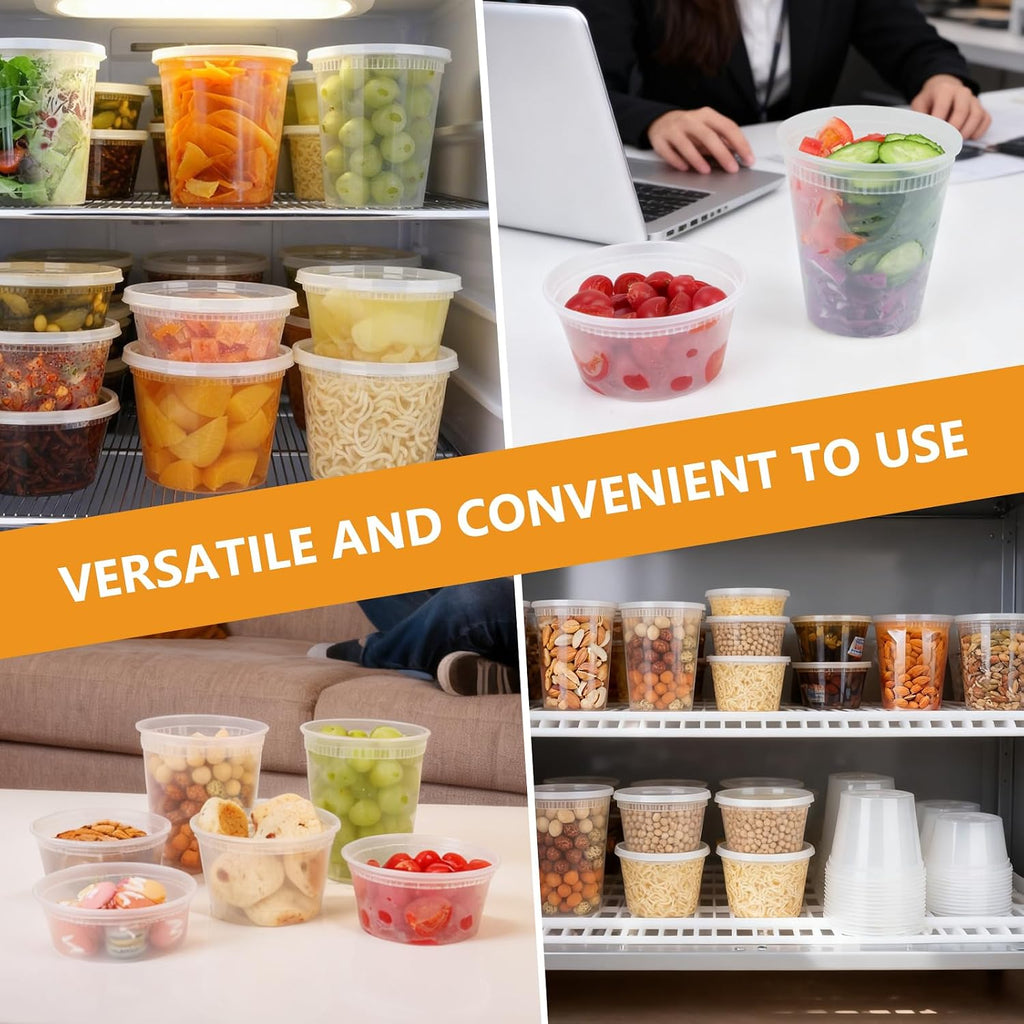 72 Sets (144-Piece) Deli Containers with Lids,24oz X 72 Set Each