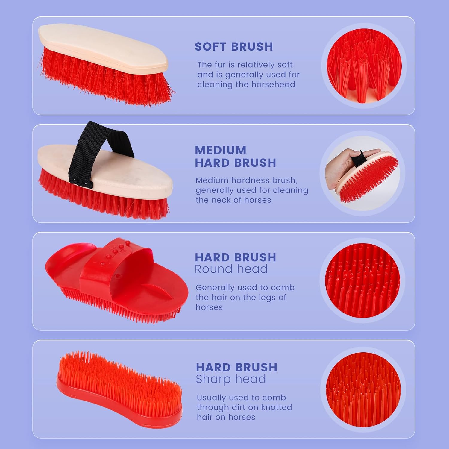 Horse Grooming Kit, 10pcs Horse Brushes & Cleaning Tool Set