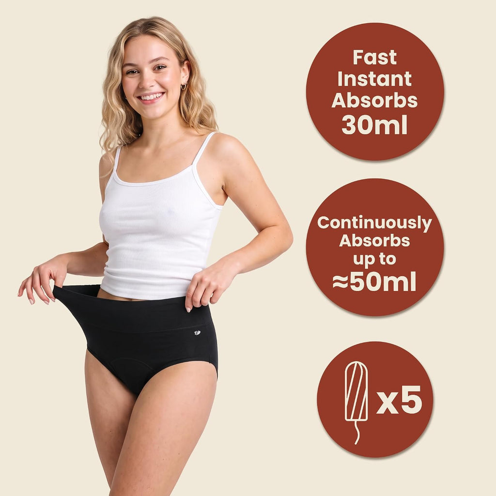 Washable Reusable Incontinence Underwear Women, Leakproof Panties 3Pack L