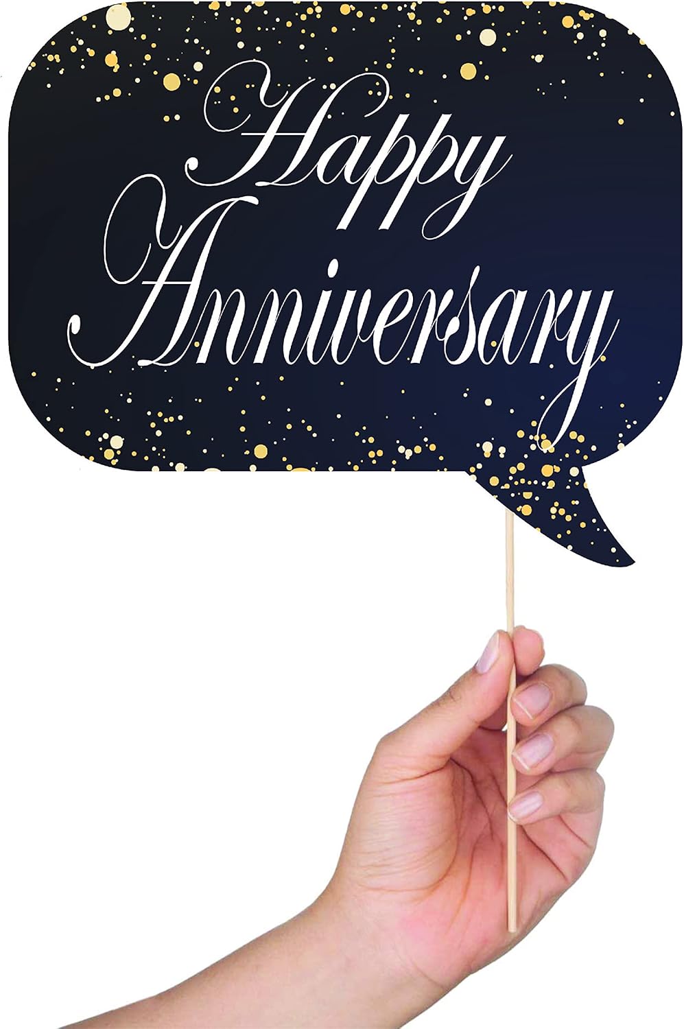Anniversary Photo Booth Props - 41-pc Photobooth Kit with 8 x 10-Inch Sign, 60 Adhesive Pads, 45 Sticks - Wedding