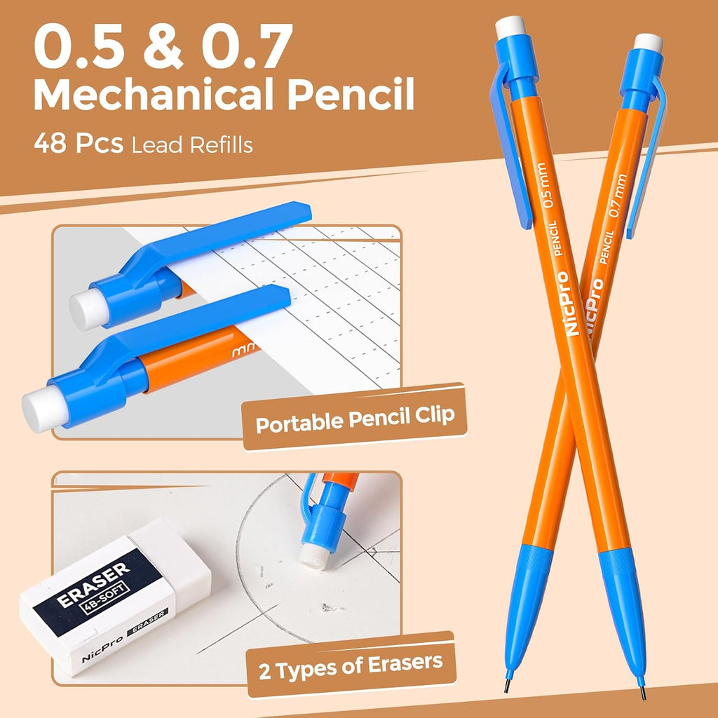 17 PCS Compass Geometry Set with Rulers, Protractors, Drafting Tool | Math for Students with Rulers, Mechanical