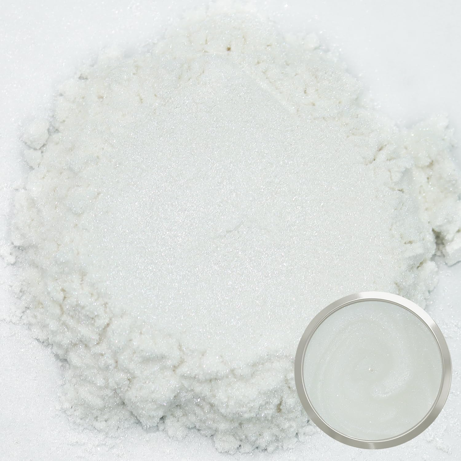 Pearl White Mica Powder, 1.8oz/ 50g Pearlescent Effect Mica Powder | Natural Color Pigment for Soap Making, Bath