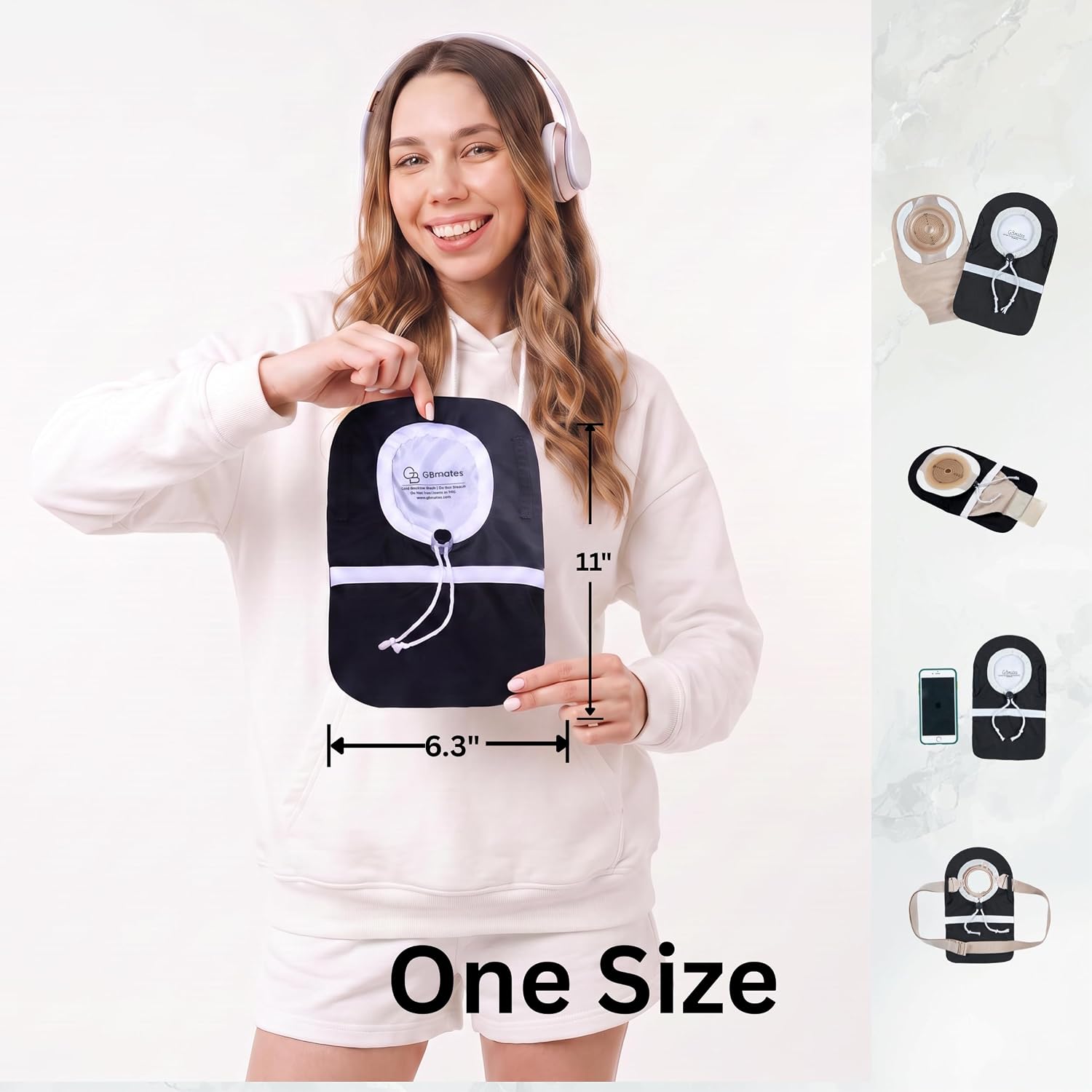 Ostomy Bag Covers-Waterproof Ostomy Pouch Liner with Adjustable Opening, Belt Hoop, Buckle Closure
