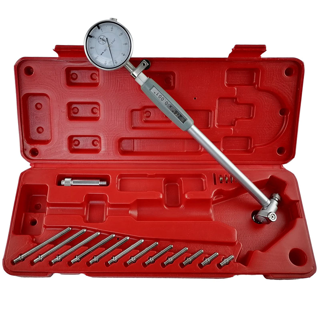 2"-6" Dial Bore Gauge with 6" Stem Carbide Anvils 0.001" Precision