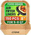Air Fryer Liners Disposable, 150Pcs Parchment Paper 8" Square for 5-8QT