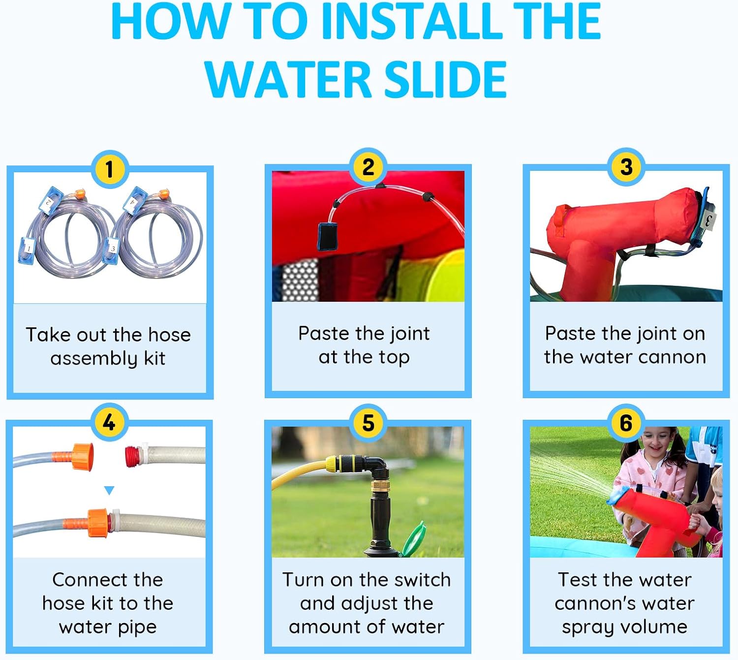Inflatable Bounce House with Slides, Inflatable Water Slide for Kids Backyard, Bounce Water Prak with Air Blower