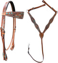 Tooled Leather Western Headstall & Breast Collar Set – Handcrafted Leather, Classic Western Tack, Multiple Styles &