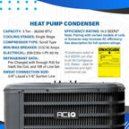 3 Ton 14.3 SEER2 Mobile Home Heat Pump Unit & Coil AC System, 30' Kit