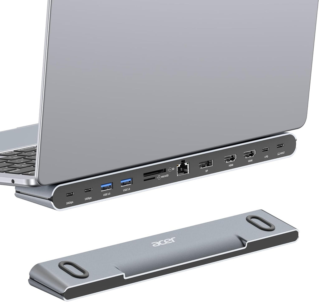 Docking Station 3 Monitors, 11-in-1 Laptop Docking Station Stand with DP 8K + Dual HDMI 4K@60Hz, Ethernet, 10Gbps