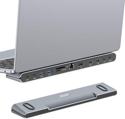 Docking Station 3 Monitors, 11-in-1 Laptop Docking Station Stand with DP 8K + Dual HDMI 4K@60Hz, Ethernet, 10Gbps