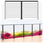 4-8ft Modular 42in Cable Railing Level Post Kit with Handrail