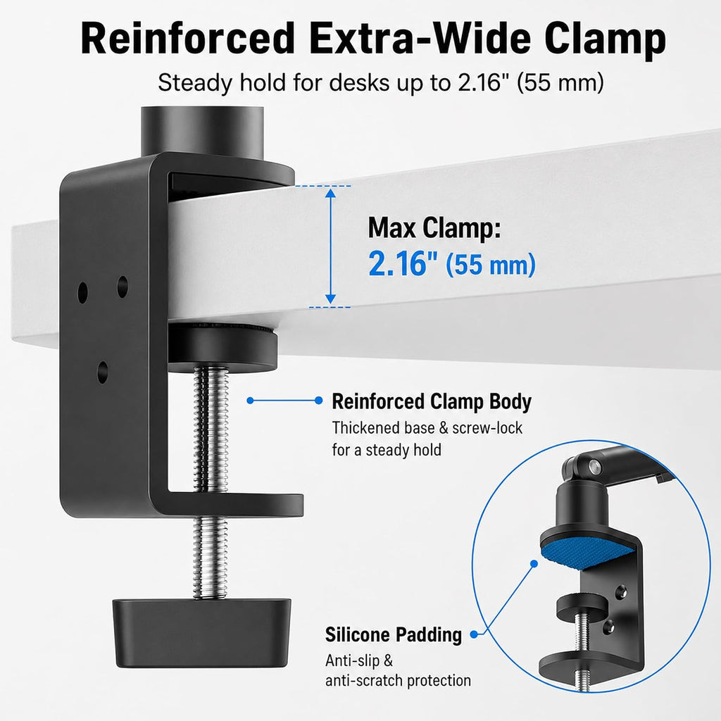 iPad Holder for Desk, Adjustable Tablet Arm iPad Desk Mount with C-Clamp