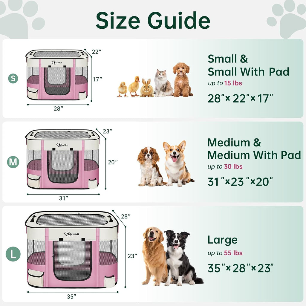 Dog Playpen,Cat Pet Puppy Pen,Portable Playpens for Dogs Indoor Outdoor Travel Camping Use,Foldable Dog Kennel Tent