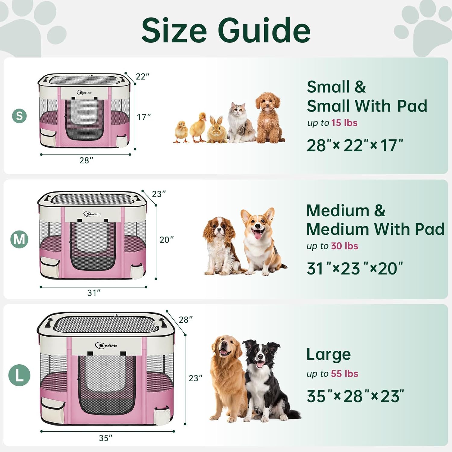 Dog Playpen,Cat Pet Puppy Pen,Portable Playpens for Dogs Indoor Outdoor Travel Camping Use,Foldable Dog Kennel Tent